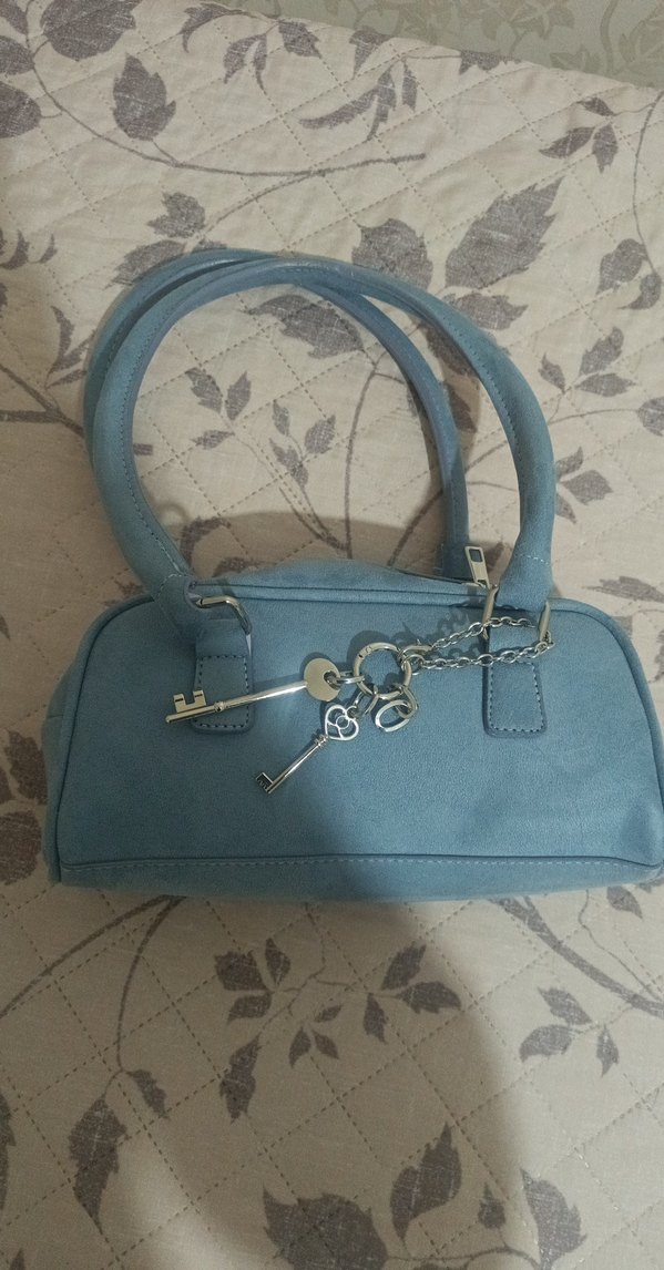 Mavi Süet Kadın Çanta - Görsel 2