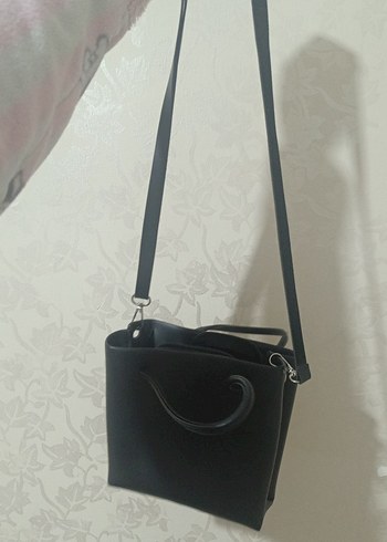 Siyah Minimalist Deri Kadın Çanta - Görsel 4