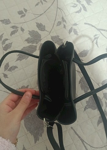 Siyah Minimalist Deri Kadın Çanta - Görsel 3