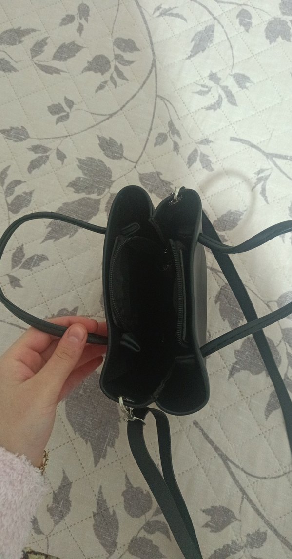 Siyah Minimalist Deri Kadın Çanta - Görsel 3