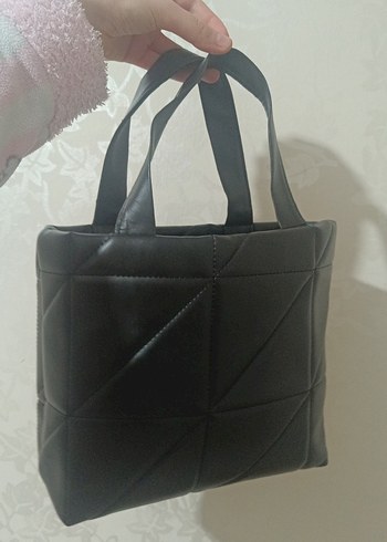 Siyah Deri Tokalı Kadın Çanta - Görsel 2