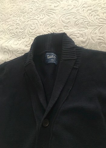 Düğmeli Siyah Erkek Yün Hırka - Görsel 3