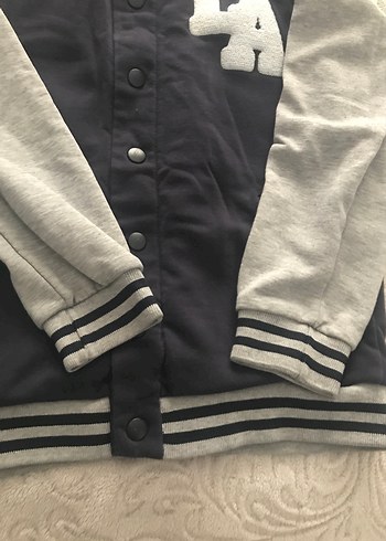 Gri Baskılı Düğmeli Erkek Çocuk Ceket - Görsel 2