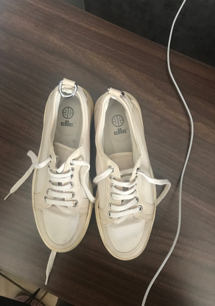 Beyaz Minimalist Platform Kadın Spor Ayakkabı - Görsel 3