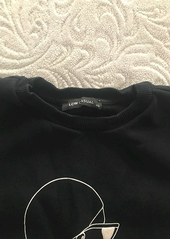 Siyah Baskılı Kadın Sweatshirt - Görsel 3