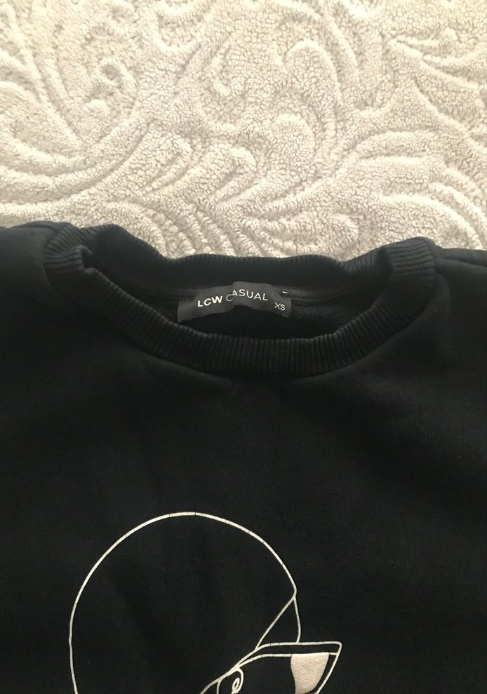 Siyah Baskılı Kadın Sweatshirt - Görsel 3