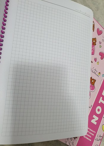 Pembe Pastel Ayıcık Desenli Spiralli Defter - Görsel 3