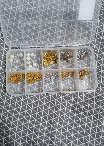 Altın ve gri tırnak süsleme seti - Görsel 2