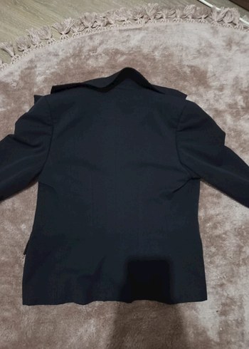 Düğmeli Siyah Kadın Ofis Blazeri - Görsel 4