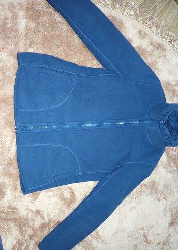 Fermuarlı Mavi Kadın Polar Ceket - Görsel 5