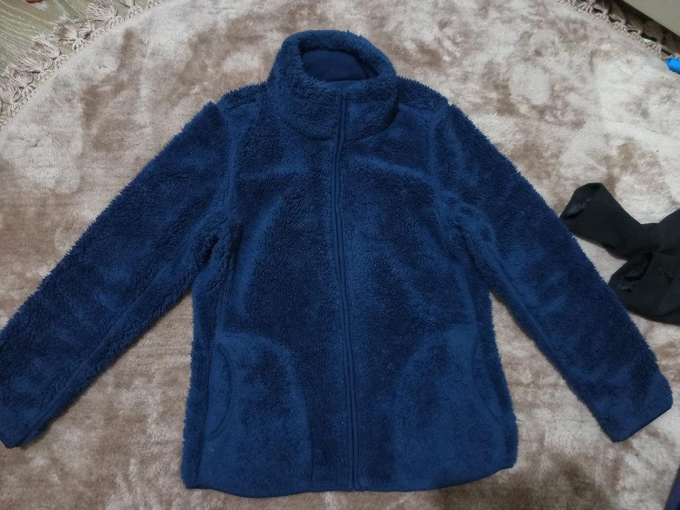 Fermuarlı Mavi Kadın Polar Ceket - Görsel 2