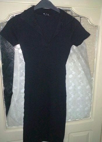 siyah polo yaka elbise hiç giyilmedi - Görsel 3