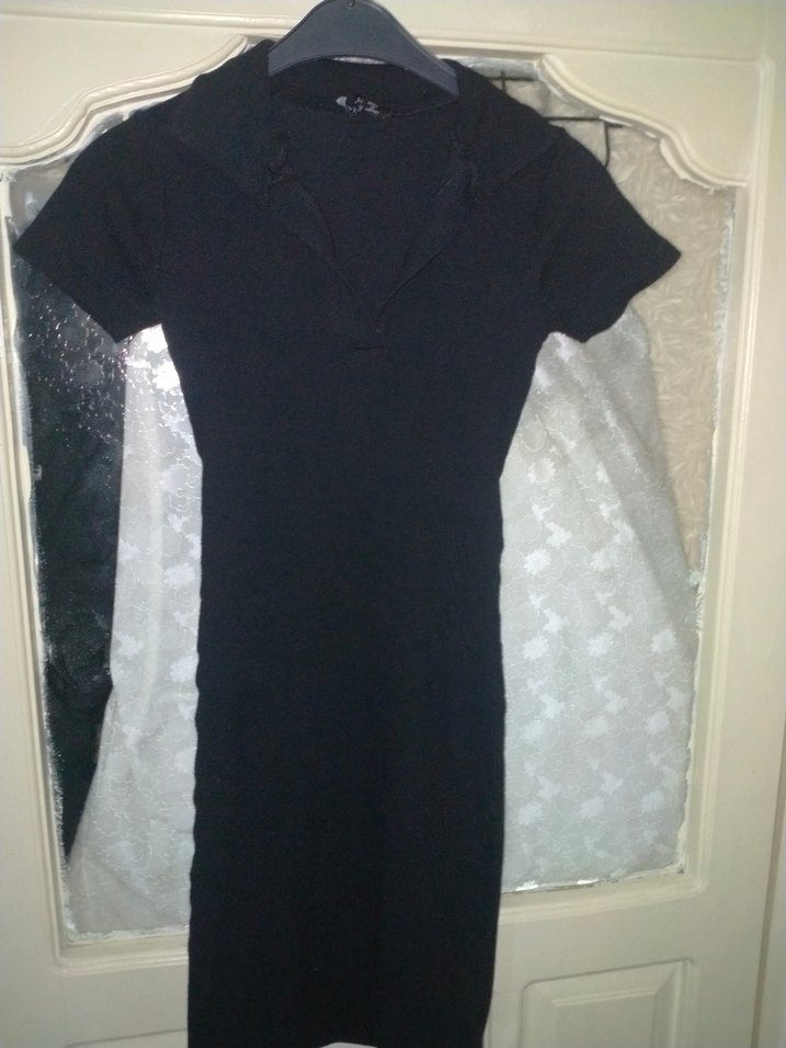 siyah polo yaka elbise hiç giyilmedi - Görsel 3