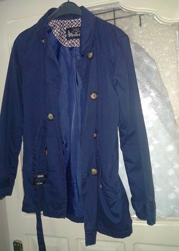 Düğmeli Midi Ceket, Mavi - Görsel 3