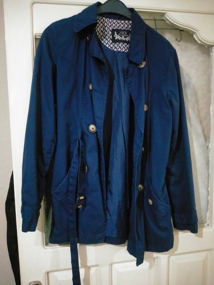 Düğmeli Midi Ceket, Mavi - Görsel 4