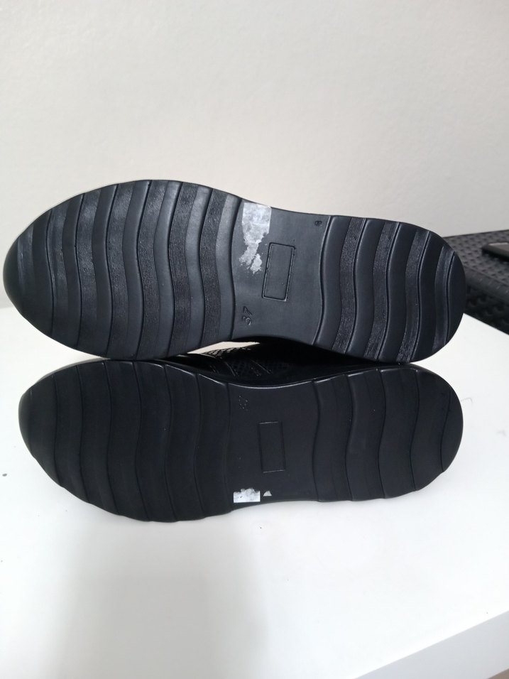 Siyah Desenli Bağcıklı Kadın Spor Ayakkabı - Görsel 4