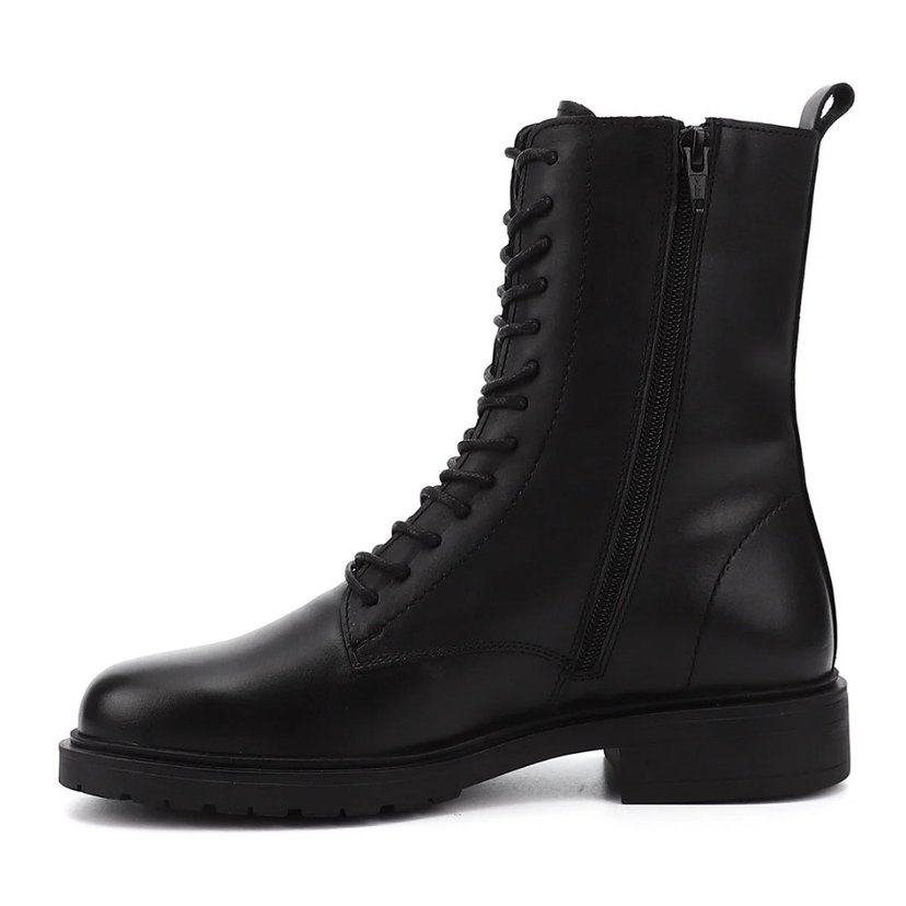 Siyah Deri Bağcıklı Uzun Bot - Görsel 3