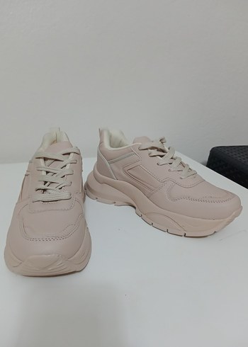 Bej Bağcıklı Kadın Spor Ayakkabı - Görsel 2