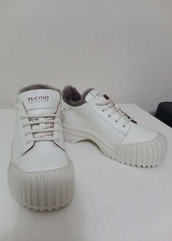 Tucino Beyaz Kürklü Platform Spor Ayakkabı - Görsel 2