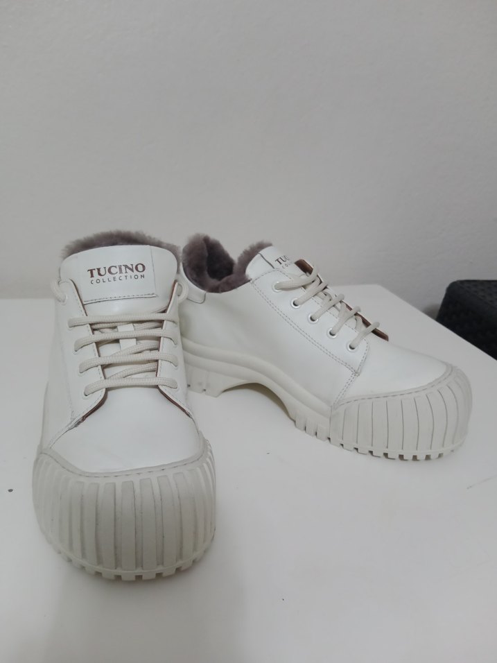 Tucino Beyaz Kürklü Platform Spor Ayakkabı - Görsel 2