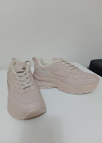 Bej Kadın Street Wear Spor Ayakkabı - Görsel 2