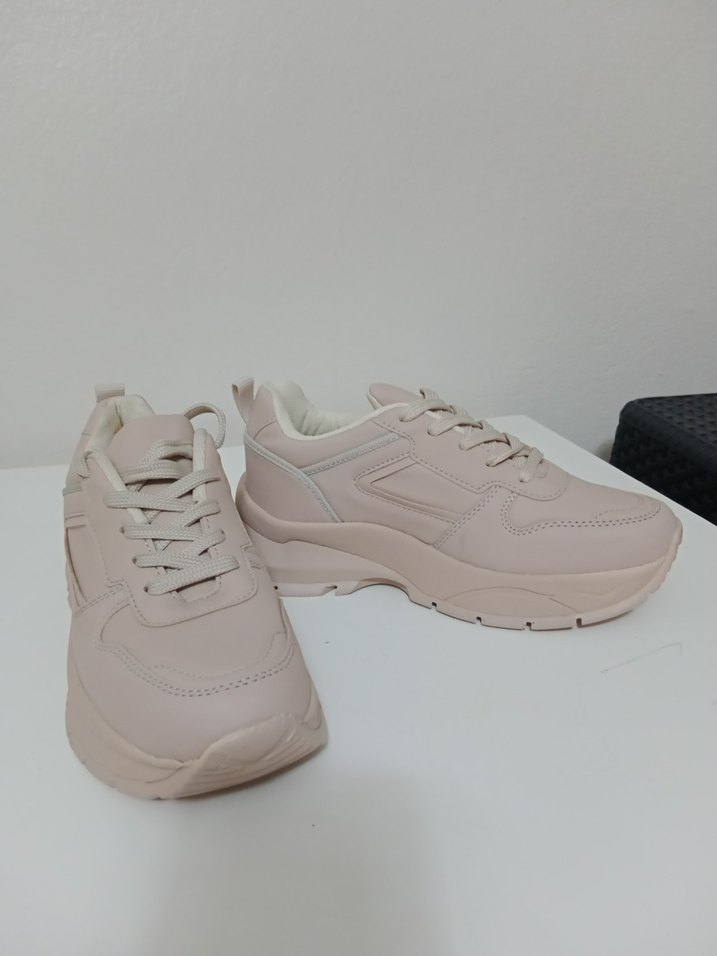 Bej Kadın Street Wear Spor Ayakkabı - Görsel 2