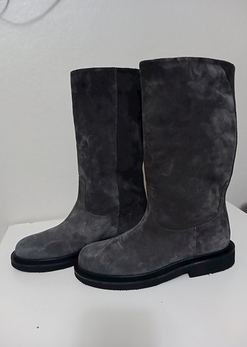 Gri Süet Kadın Çizme - Görsel 2
