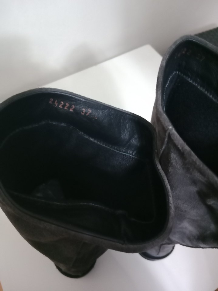 Gri Süet Kadın Çizme - Görsel 4