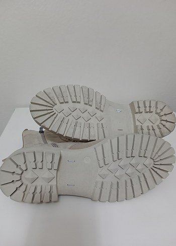 Bej Süet Kadın Bot, Kalın Topuklu - Görsel 5