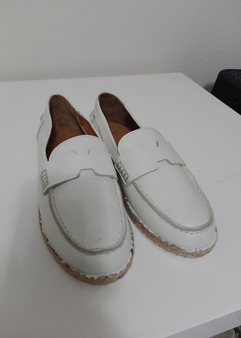 Beyaz Erkek Deri Espadril - Görsel 2