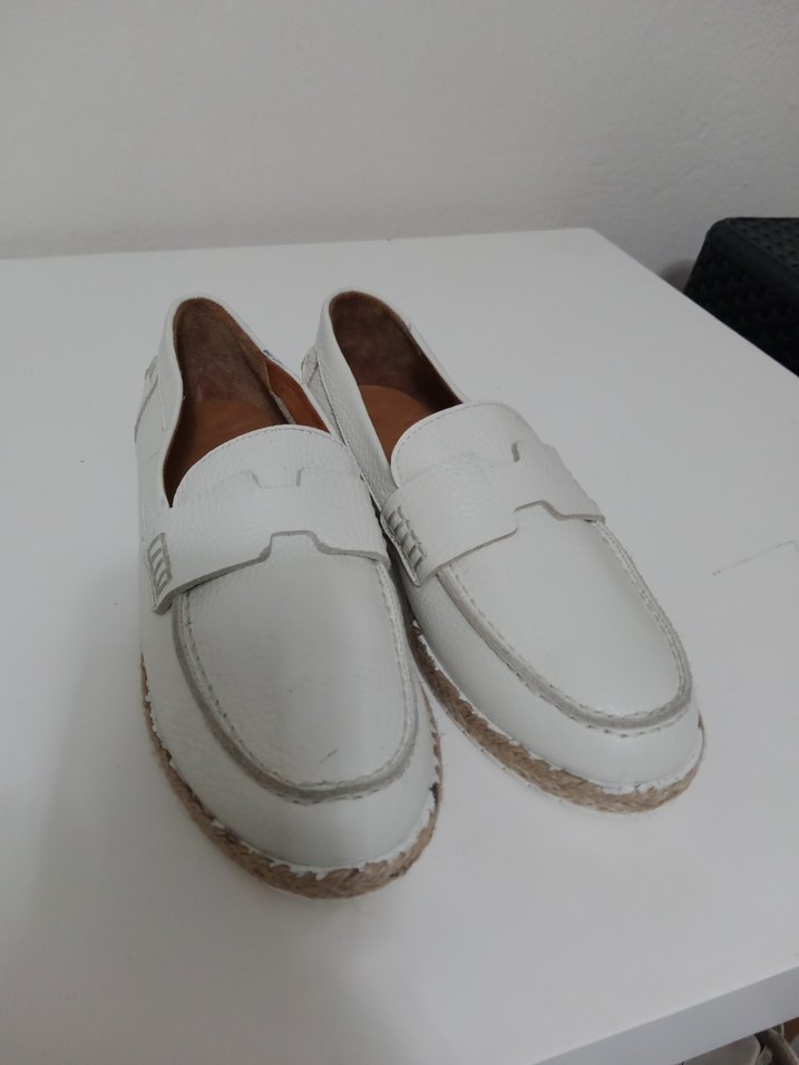 Beyaz Erkek Deri Espadril - Görsel 2