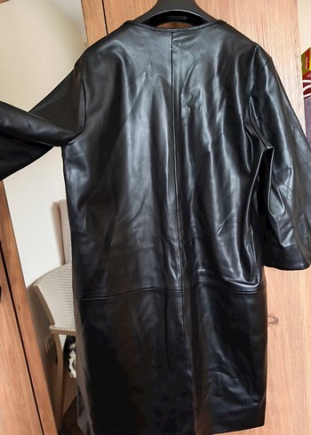 Siyah Deri Midi Kadın Elbise - Görsel 7