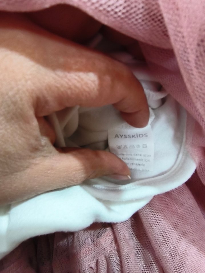 Pudra Renkli Kız Çocuk Fırfırlı Elbise - Görsel 5