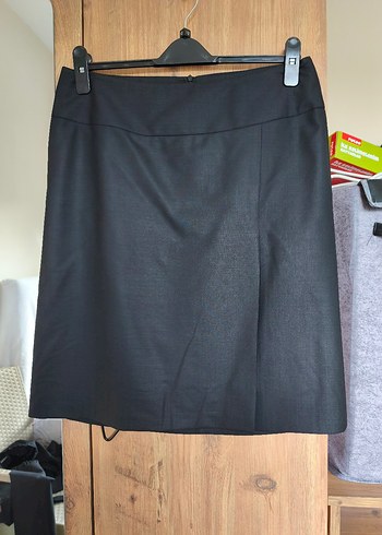 Kadın Siyah Kemerli Midi Blazer Ceket-Etek takım - Görsel 8