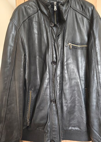 Siyah Deri Biker Ceket - Görsel 2