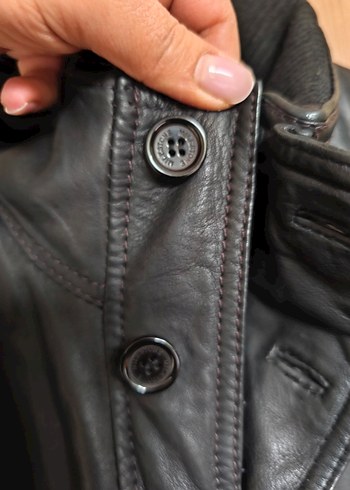 Siyah Deri Biker Ceket - Görsel 8