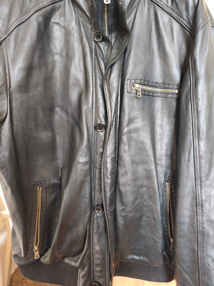 Siyah Deri Biker Ceket - Görsel 4