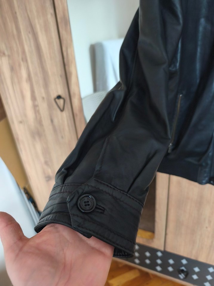 Siyah Deri Biker Ceket - Görsel 3