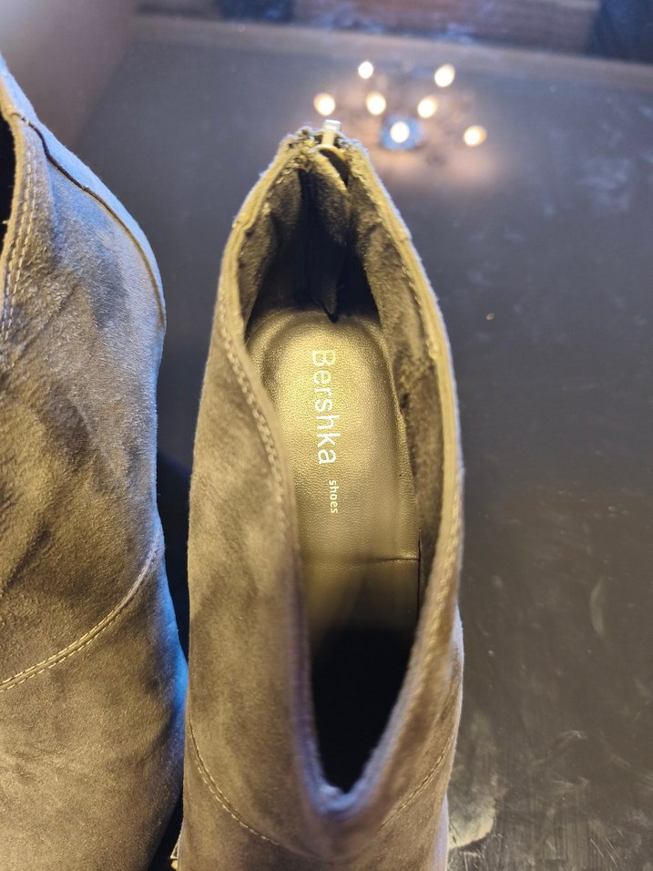 Bej Süet Dolgu Topuklu Kadın Bot - Görsel 3