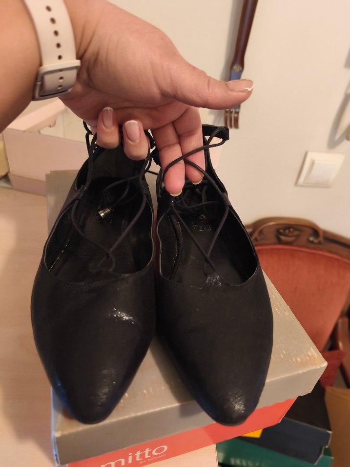 Siyah Bağcıklı Kadın Babet - Görsel 2