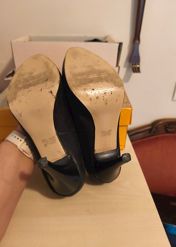 Siyah Yılan Desenli Stiletto Topuklu Kadın Ayakkabı - Görsel 8