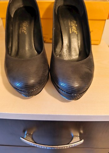 Siyah Yılan Desenli Stiletto Topuklu Kadın Ayakkabı - Görsel 6