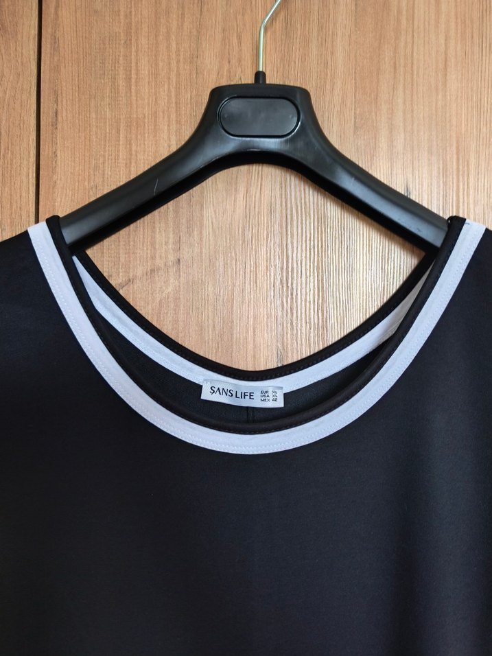 Kısa Kollu Siyah Midi Elbise - Görsel 4