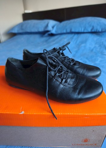 Kadın Siyah Blok Bağcıklı Oxford Ayakkabı - Görsel 3