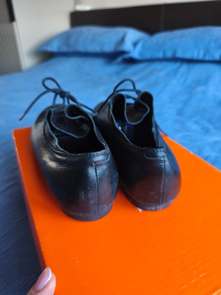 Kadın Siyah Blok Bağcıklı Oxford Ayakkabı - Görsel 2