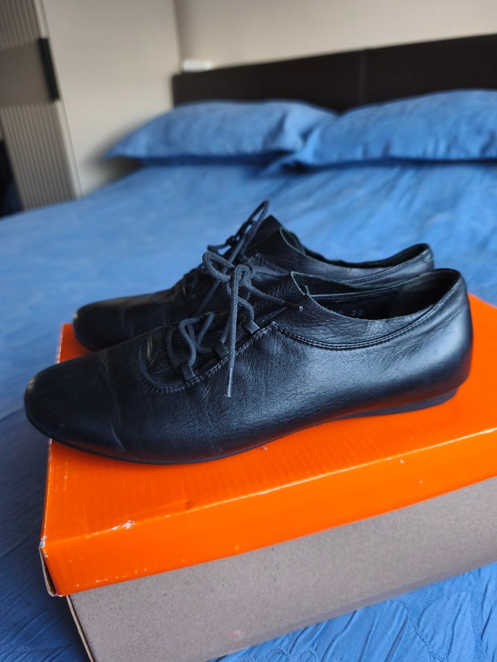 Kadın Siyah Blok Bağcıklı Oxford Ayakkabı - Görsel 5