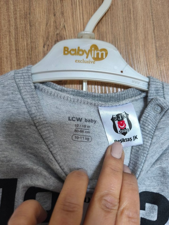 Beşiktaş Erkek Çocuk Gri Nakışlı Eşofman Takımı - Görsel 4