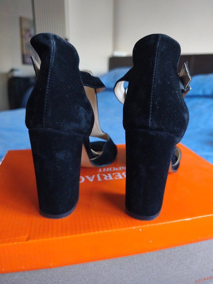 Siyah Tokalı Yüksek Topuklu Kadın Ayakkabı - Görsel 3