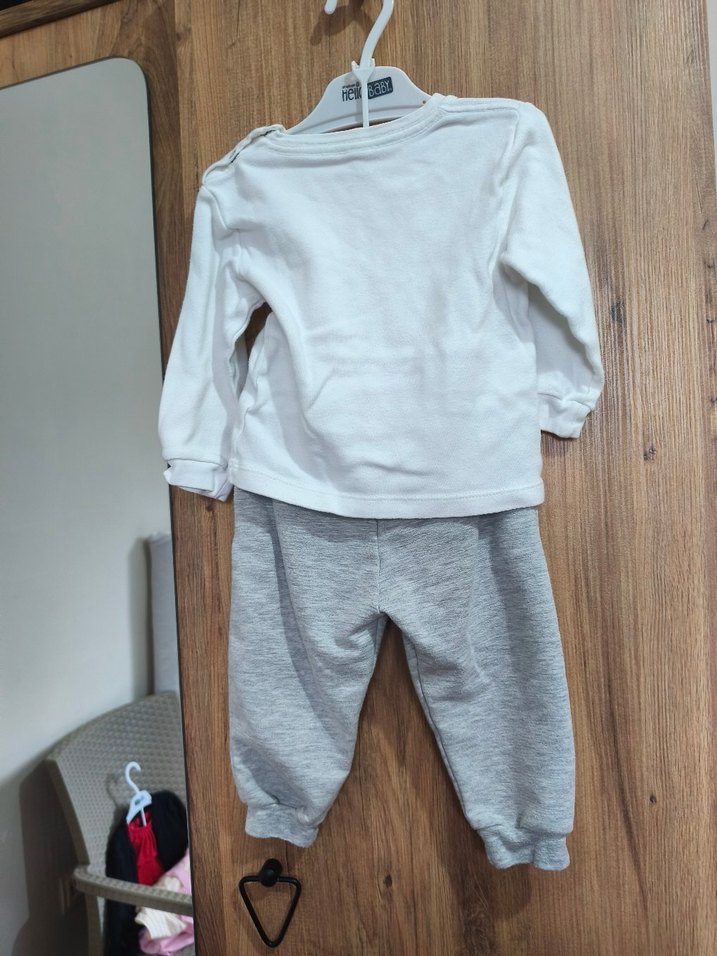 Gri Baskılı Erkek Bebek 3'lü Takım - Görsel 4