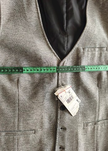 Erkek Gri Düğmeli Kolsuz Yelek - Görsel 7